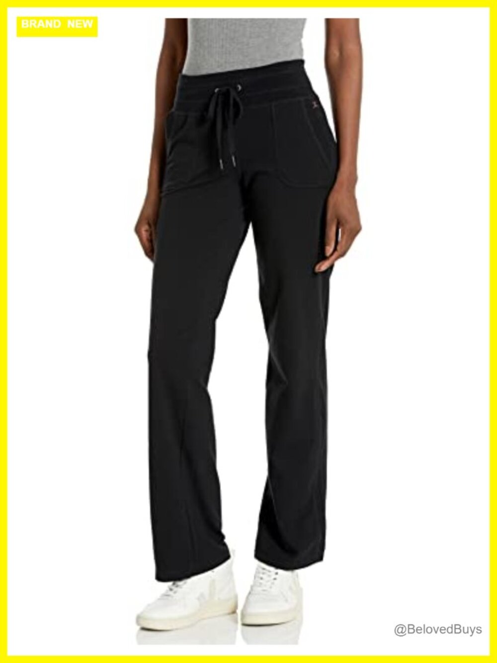 Danskin Straight Leg Drawcord Athletic Sweatpants Mid Rise Pockets